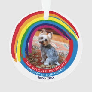 Pet Memorial 2-Sided 2-foto regenboogbrug Ornament
