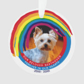 Pet Memorial 2-Sided 2-foto regenboogbrug Ornament (voorkant)
