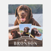 Pet Memorial 4 Afbeelding Collage Rustische Landho Fleece Deken (Voorkant)