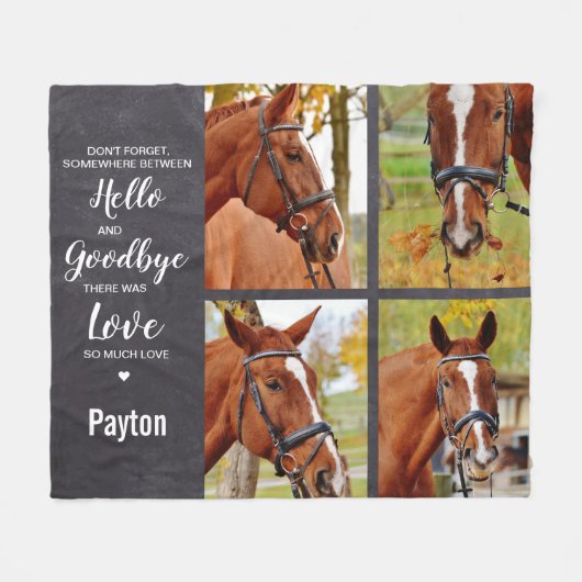 Pet Memorial 4 Foto Collage Fleece Deken (Voorkant (Horizontaal))