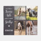 Pet Memorial 4 Foto Collage Fleece Deken (Voorkant (Horizontaal))