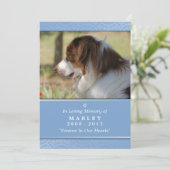 Pet Memorial 5x7 - Blue Rainbow Bridge (VROUW) Programmakaart (Staand voorkant)