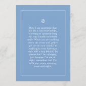 Pet Memorial 5x7 Light Blue Contited Poem Programmakaart (Achterkant)