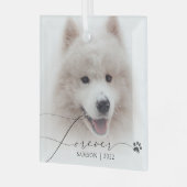 Pet Memorial | Aangepaste foto-opmaakpagina Glas Ornament (Voorkant links)