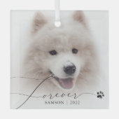 Pet Memorial | Aangepaste foto-opmaakpagina Glas Ornament (Voorkant)