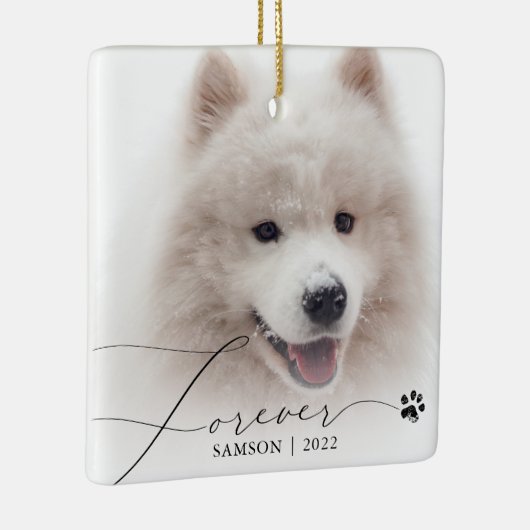 Pet Memorial | Aangepaste foto-opmaakpagina Keramisch Ornament (Rechts)