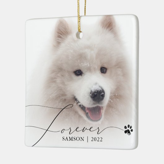 Pet Memorial | Aangepaste foto-opmaakpagina Keramisch Ornament (Links)