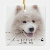 Pet Memorial | Aangepaste foto-opmaakpagina Keramisch Ornament (Voorkant)