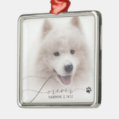 Pet Memorial | Aangepaste foto-opmaakpagina Metalen Ornament (Links)