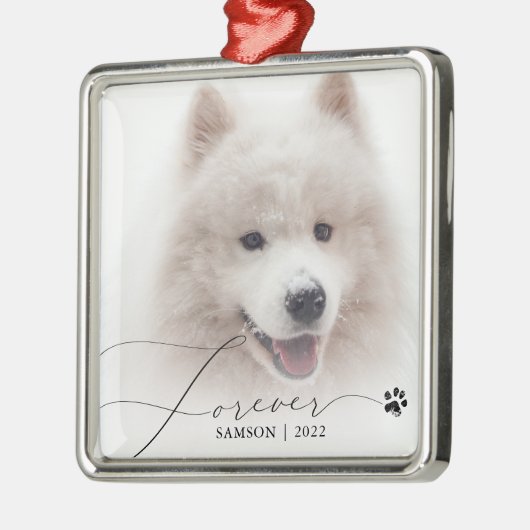 Pet Memorial | Aangepaste foto-opmaakpagina Metalen Ornament (Links)