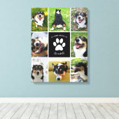 Pet Memorial Aangepaste Hond 8 Fotocollage Canvas Afdruk (Insitu (Houten vloer))