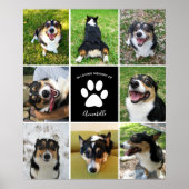 Pet Memorial Aangepaste Hond 8 Fotocollage Poster (Voorkant)