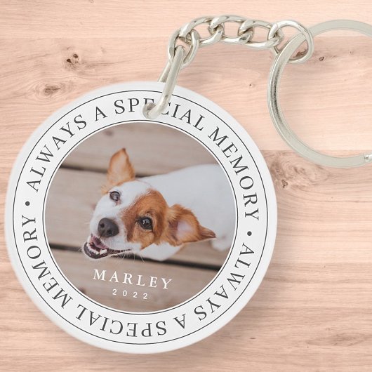 Pet Memorial Altijd een speciale foto van het gehe Sleutelhanger