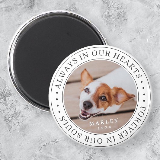 Pet Memorial altijd in ons hart Moderne foto Magneet