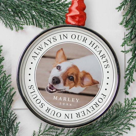 Pet Memorial altijd in ons hart Moderne foto Metalen Ornament