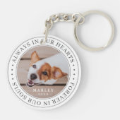 Pet Memorial altijd in ons hart Moderne foto Sleutelhanger (Achterkant)