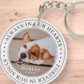 Pet Memorial altijd in ons hart Moderne foto Sleutelhanger