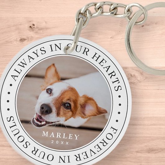 Pet Memorial altijd in ons hart Moderne foto Sleutelhanger