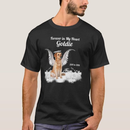 Pet Memorial Angel Dog Golden Retriever T-shirt (Voorkant)