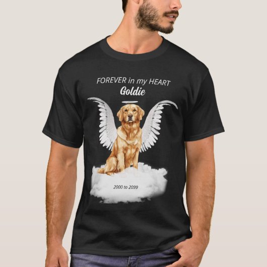 Pet Memorial Angel Dog Golden Retriever T-shirt (Voorkant)