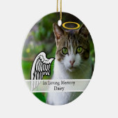 Pet Memorial Angel Wing & Halo Custom Name Keramisch Ornament (Rechts)