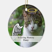 Pet Memorial Angel Wing & Halo Custom Name Keramisch Ornament (Links)