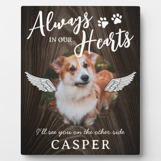 Pet Memorial Angel Wings Foto Fotoplaat (Voorkant)