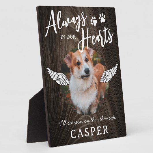 Pet Memorial Angel Wings Foto Fotoplaat (Zijkant)