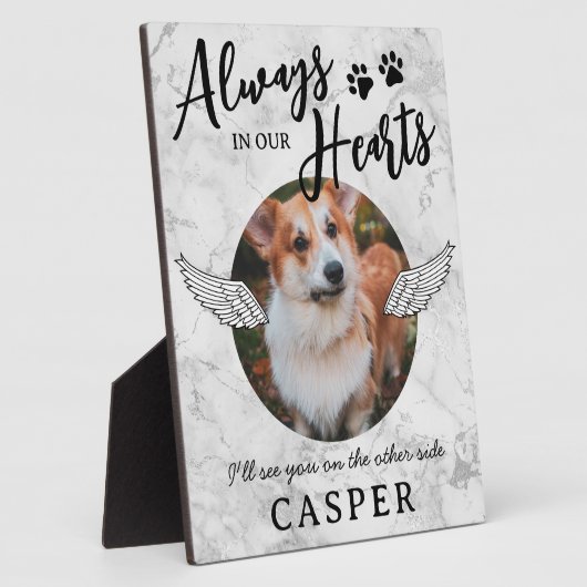 Pet Memorial Angel Wings Photo Plaque Fotoplaat (Zijkant)