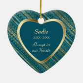 Pet Memorial Aztec Pattern Heart Keepomwille Keramisch Ornament (Achterkant)