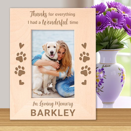 Pet Memorial Bedankt Custom Dog Wooden Afbeelding Gegraveerde Lijstjes
