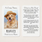 Pet Memorial Best Friend Dog Foto Prayer Kaart (Voorkant /achterkant)
