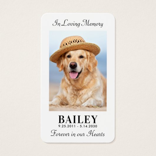 Pet Memorial Best Friend Dog Foto Prayer Kaart (Voorkant)