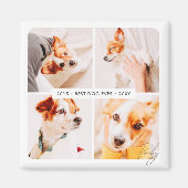 Pet Memorial Beste Hond Ooit Moderne Fotocollage Magneet (Voorkant)