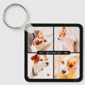 Pet Memorial Beste Hond Ooit Moderne Fotocollage Sleutelhanger (Voorkant)