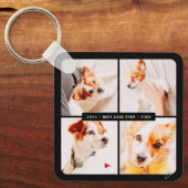 Pet Memorial Beste Hond Ooit Moderne Fotocollage Sleutelhanger (Voorkant)