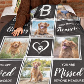 Pet Memorial Black Photo Collage Fleece Deken
