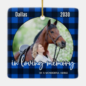 Pet Memorial Blue Pset Pet Loss Keepslag Keramisch Ornament (Achterkant)