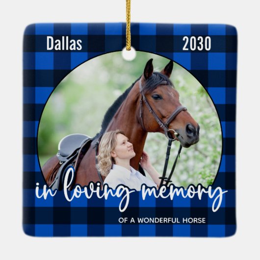 Pet Memorial Blue Pset Pet Loss Keepslag Keramisch Ornament (Achterkant)