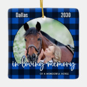 Pet Memorial Blue Pset Pet Loss Keepslag Keramisch Ornament (Voorkant)