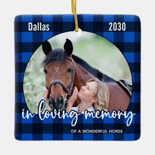 Pet Memorial Blue Pset Pet Loss Keepslag Keramisch Ornament (Voorkant)