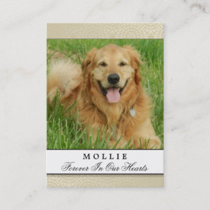 Pet Memorial Card Creme - Content gedicht Visitekaartje