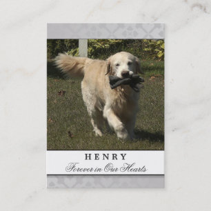 Pet Memorial Card Light Grey Contented Poem Visitekaartje