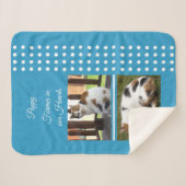Pet memorial cat blue en white voeg foto's toe sherpa deken (Voorkant (horizontaal))
