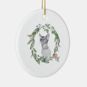 Pet Memorial Cat Dog Foto en gepersonaliseerd Keramisch Ornament (Rechts)