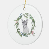 Pet Memorial Cat Dog Foto en gepersonaliseerd Keramisch Ornament (Links)