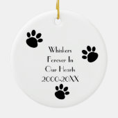 Pet Memorial Cat Dog Foto en gepersonaliseerd Keramisch Ornament (Achterkant)
