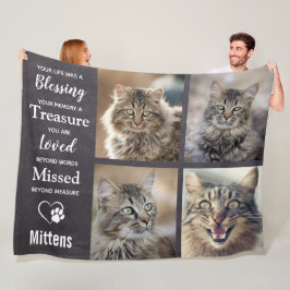 Pet Memorial Cat Keepomwille Pet Loss Photo Collag Fleece Deken