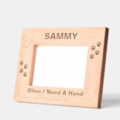 Pet Memorial Cat Paw Drukt Aangepaste Houten Foto Gegraveerde Lijstjes (Links)