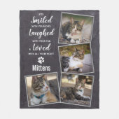 Pet Memorial Cat Photo Collage Fleece Deken (Voorkant)